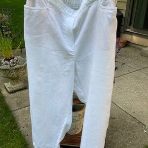 J. Jill White Linen Wide-Leg Pants